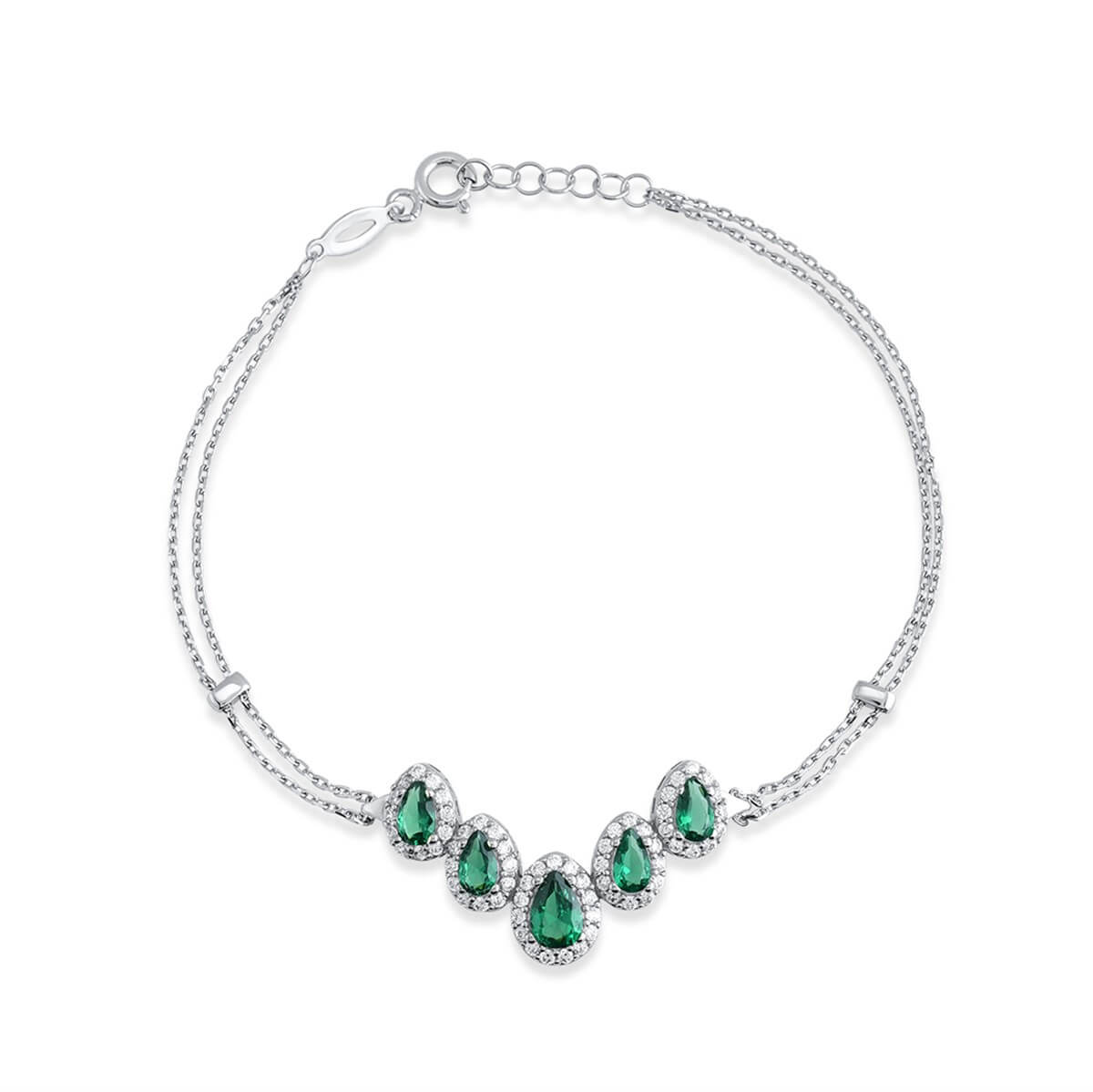 Damla Taşlı Gümüş Fantezi Set