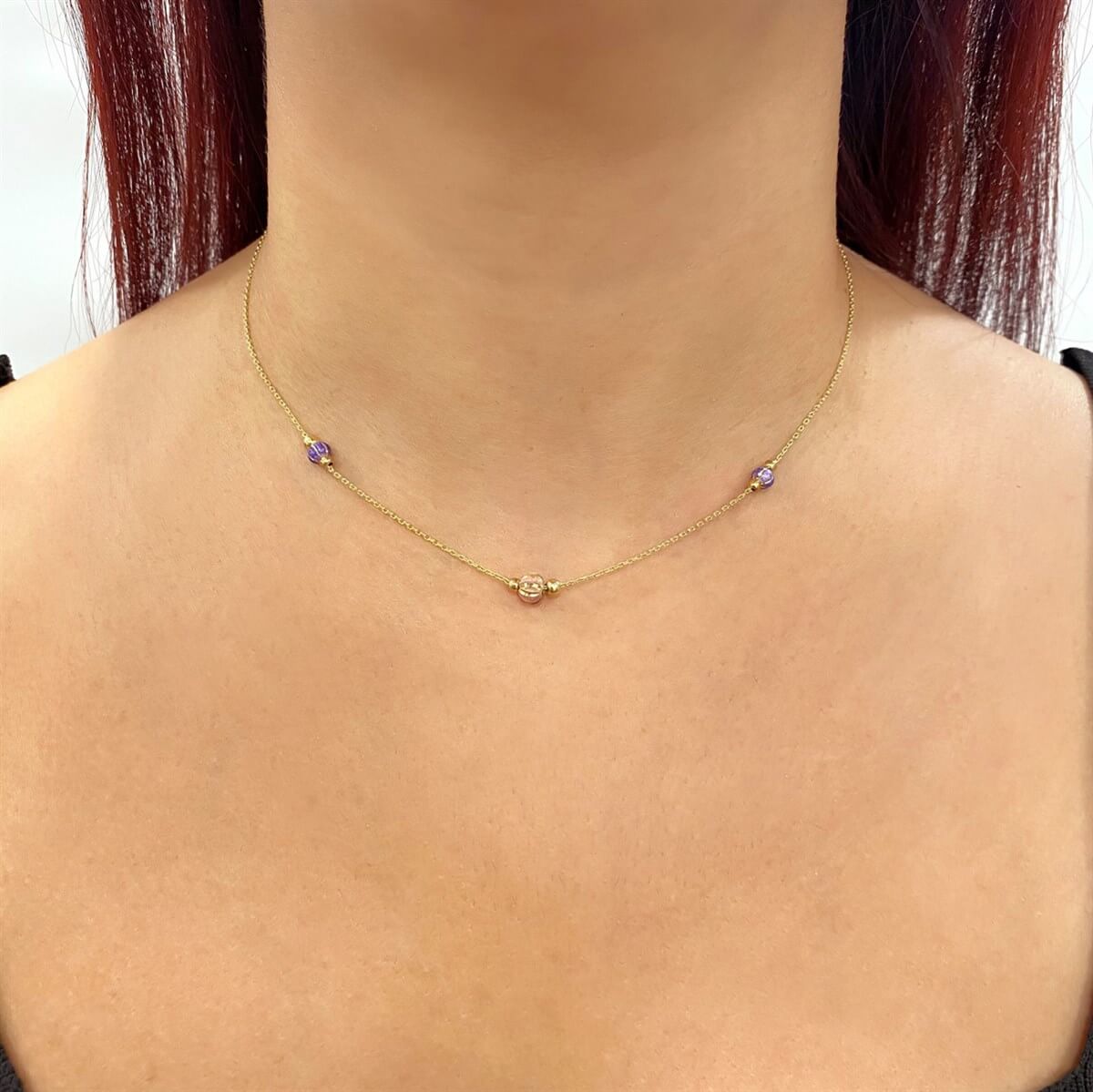 Dorika Toplu Renkli Taşlı Altın Kolye
 KLA 212 01 01 00