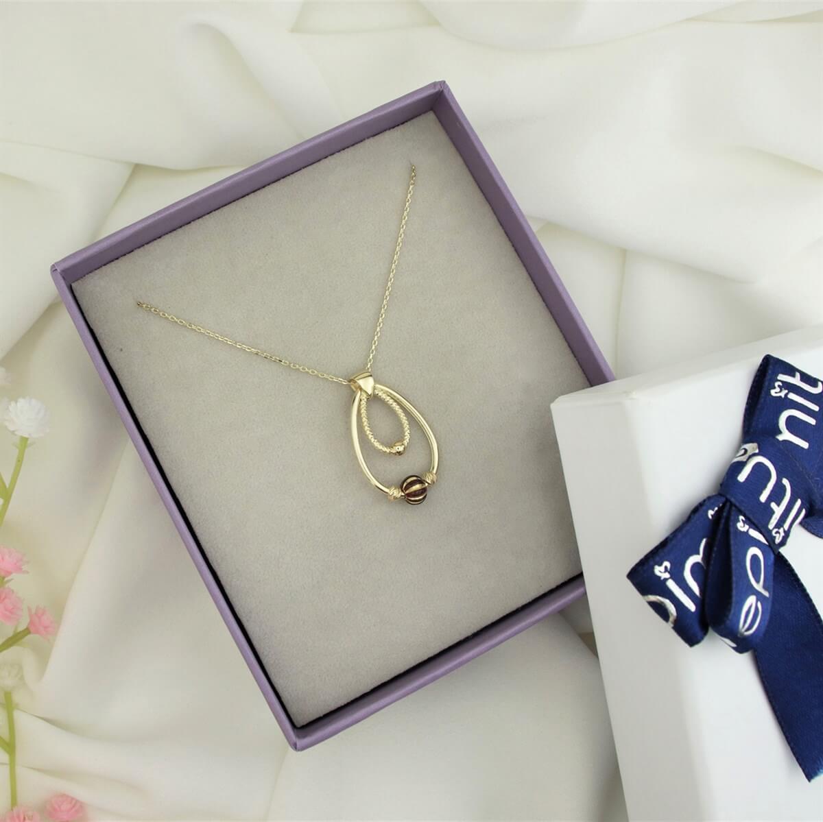 Dorika Toplu Renkli Taşlı Halka Altın Kolye KLA 211 01 08 00