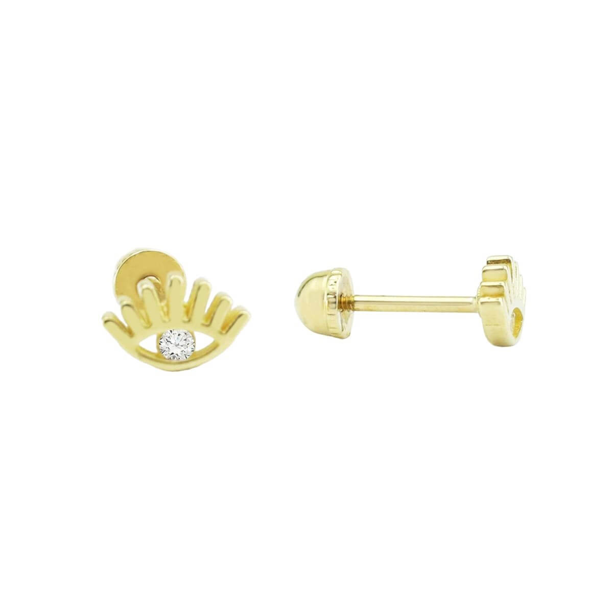 Göz Figürlü Tragus Piercing Altın Küpe KPA 173 01 05 00