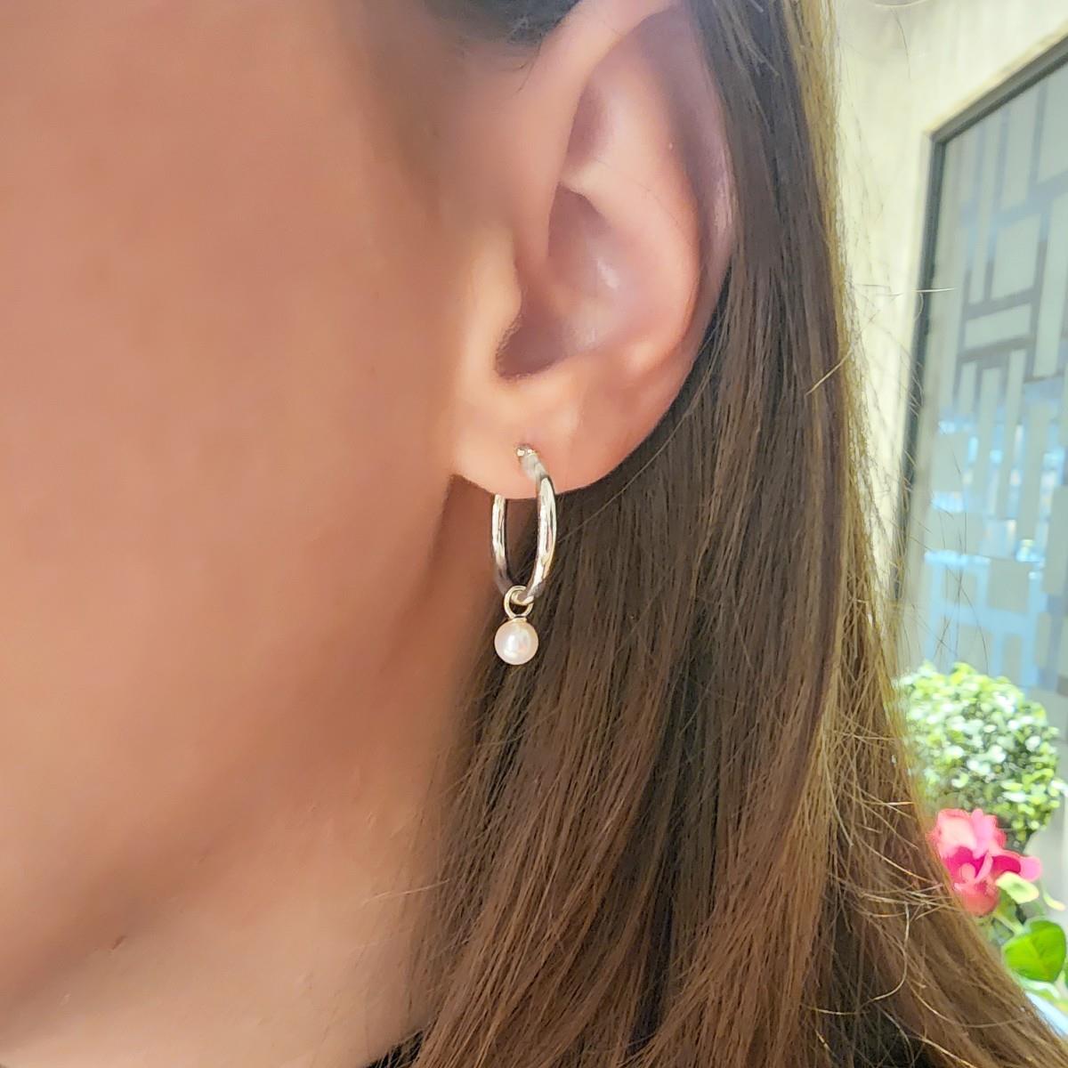 İnci Sallantılı Halka Altın Küpe KPA 156 02 05 00