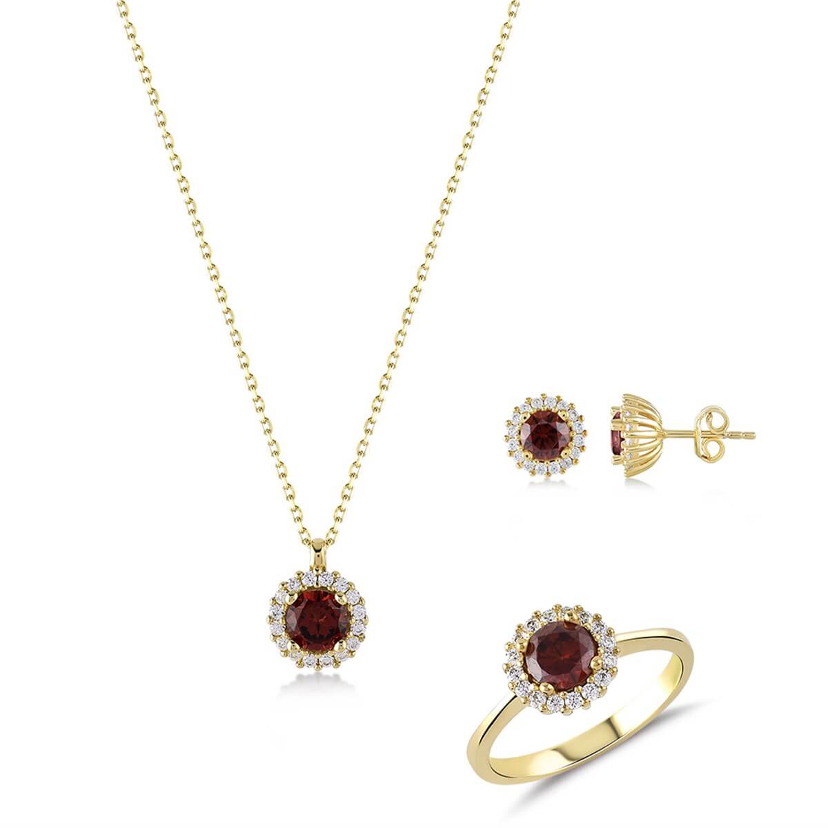 Kenar Taşlı Gümüş Fantezi Set