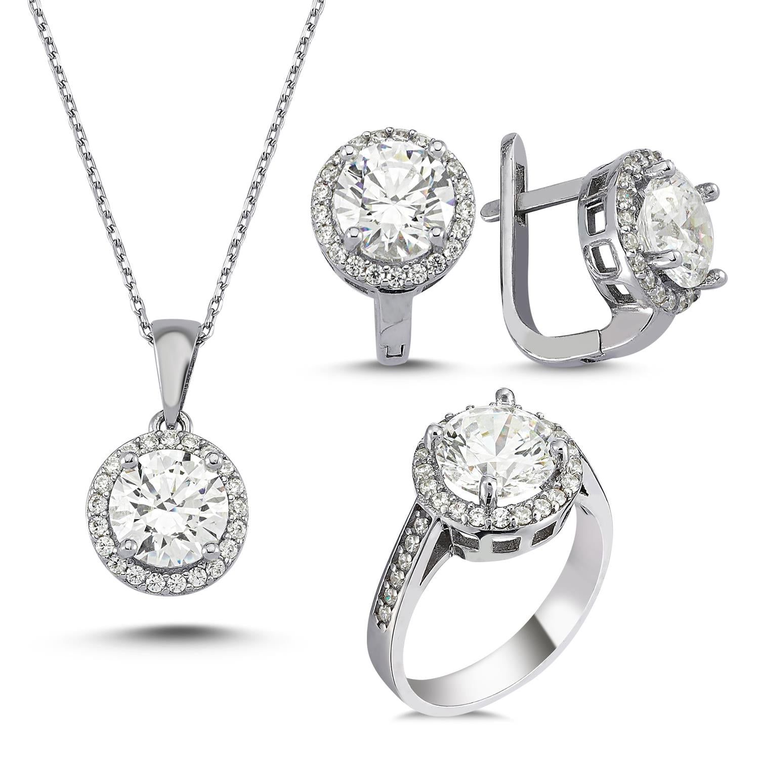 Kenar Taşlı Gümüş Set 