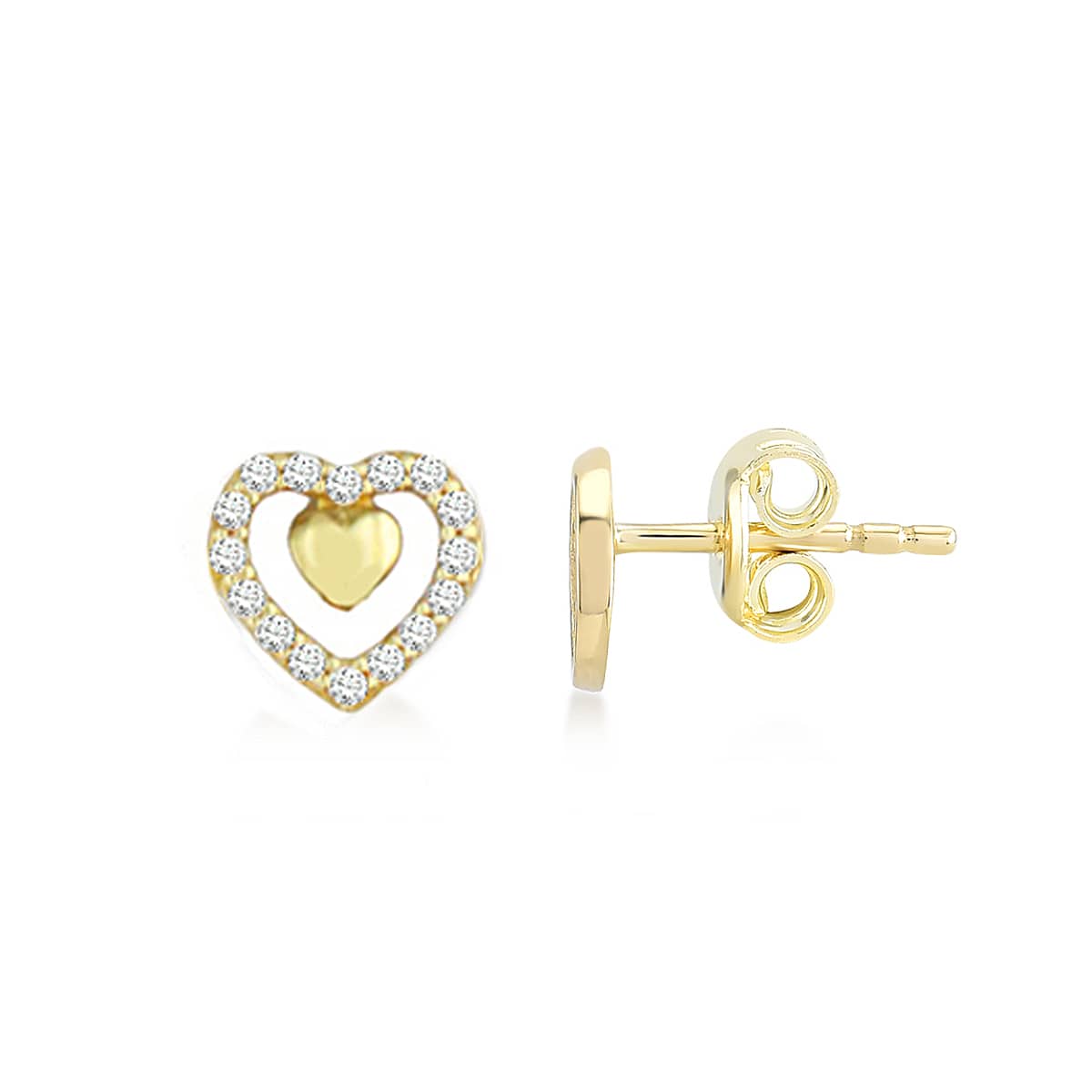 Kenar Taşlı Kalpli Altın Set MA 115 01 05 00