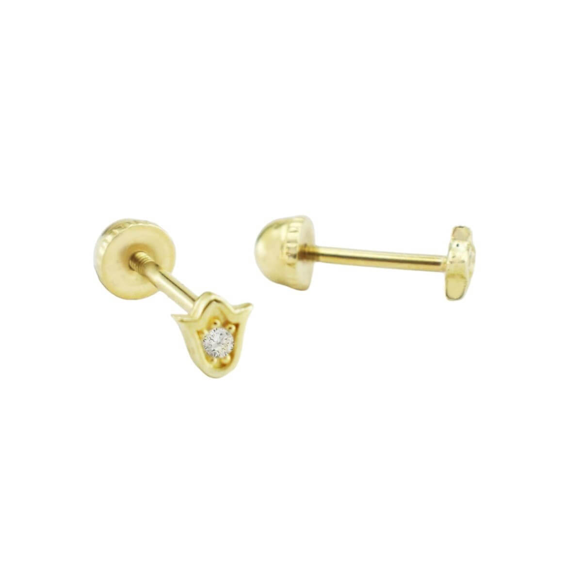Lale Figürlü Tragus Piercing Altın Küpe KPA 158 01 05 00