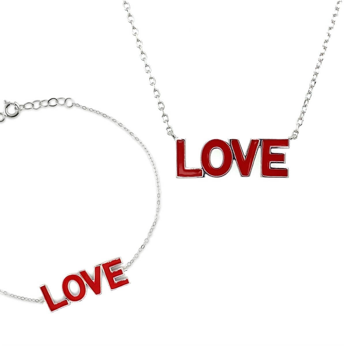 Love İkili Gümüş Takı Seti