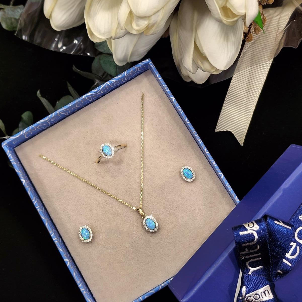 Opal Taşlı Altın Set MA 112 01 03 00