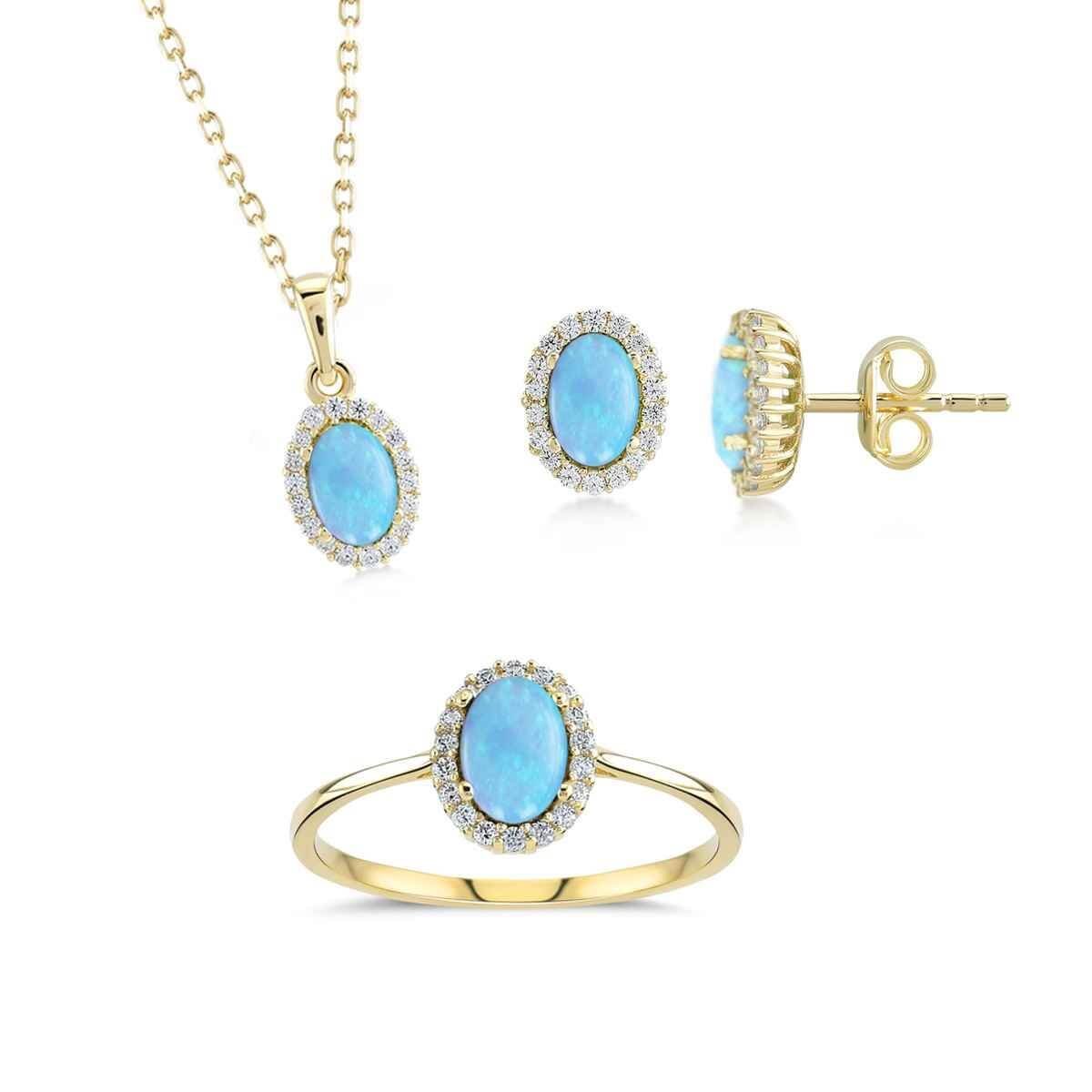 Opal Taşlı Altın Set MA 112 01 03 00