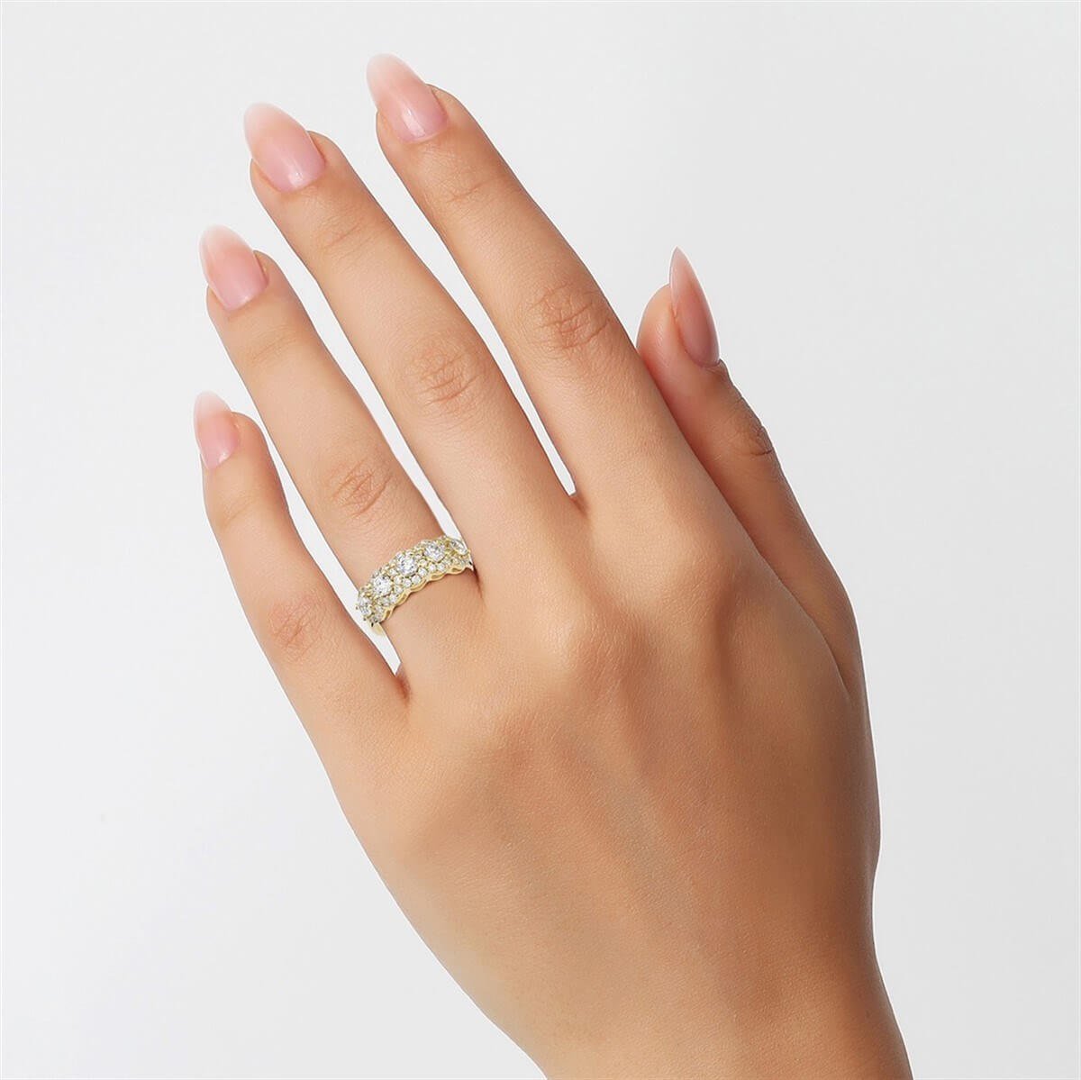 Preciosa Zirconia Taşlı  Gümüş Beştaş Yüzük