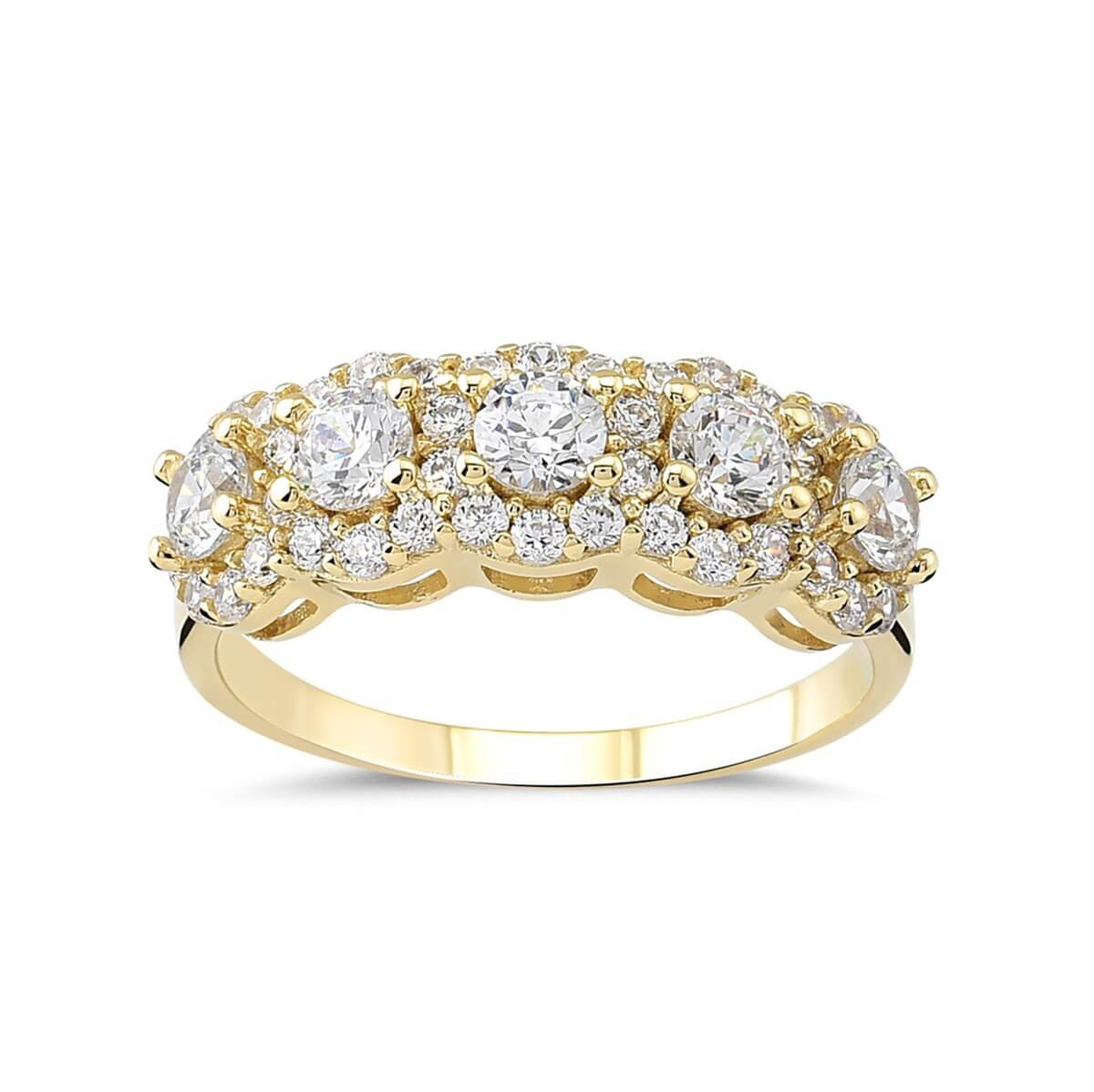 Preciosa Zirconia Taşlı  Gümüş Beştaş Yüzük