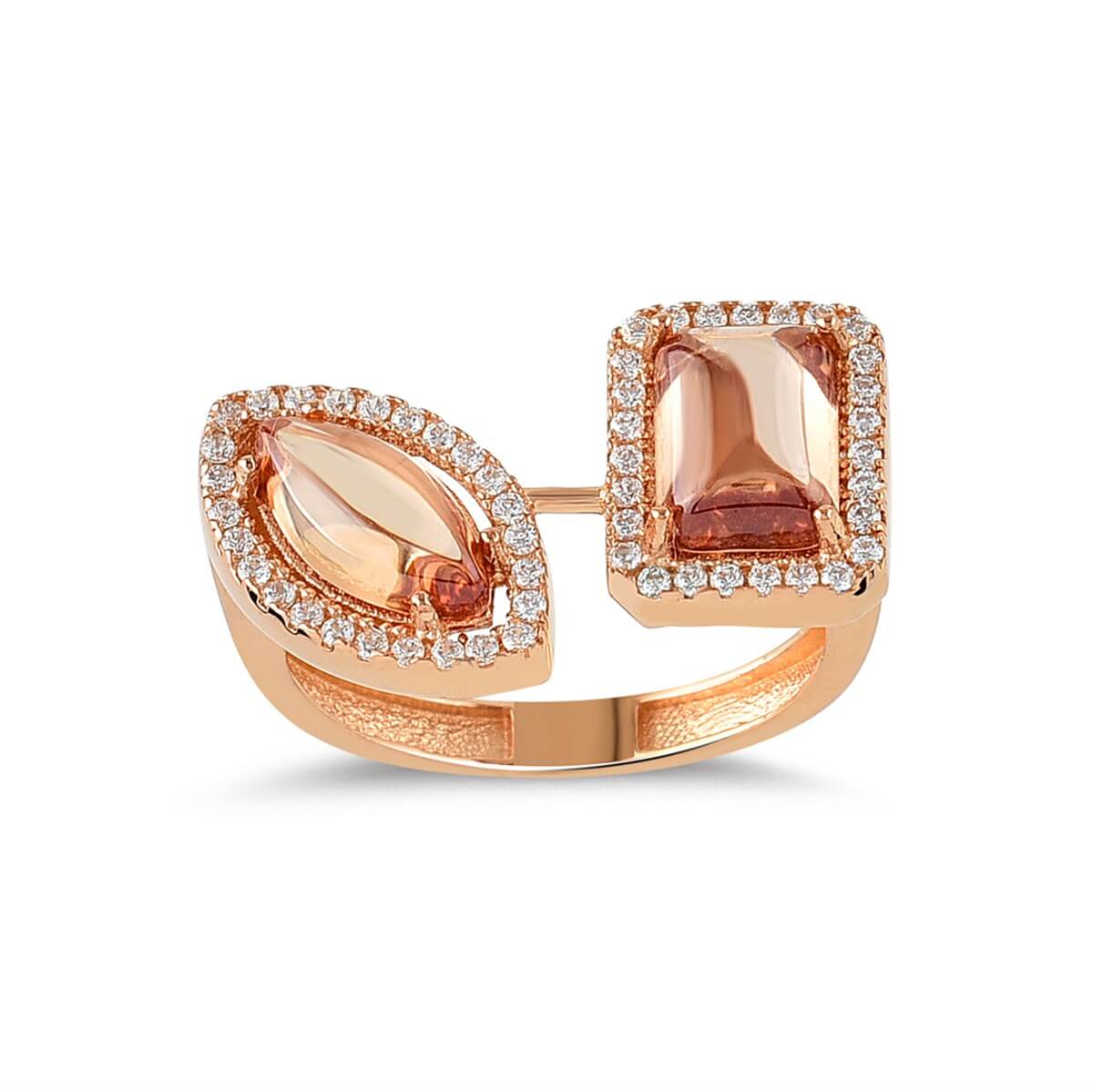 Somon Topaz Renkli Gümüş Fantazi Yüzük