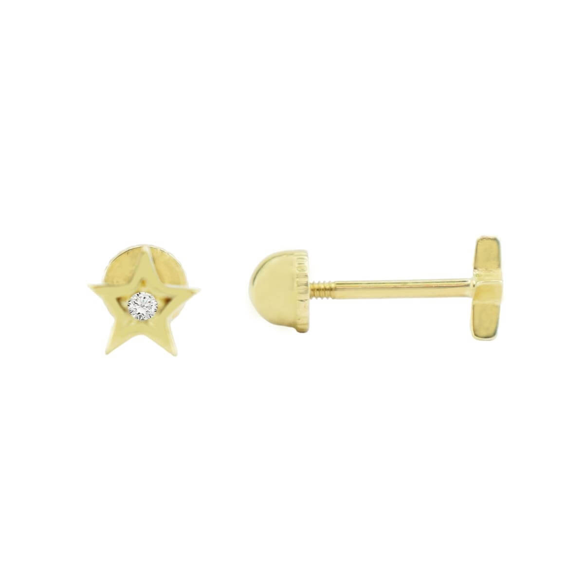 Tek Taşlı Yıldız Tragus Piercing Altın Küpe KPA 167 01 05 00