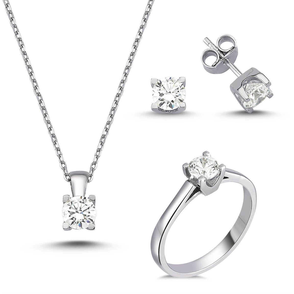 Tektaş Gümüş Swarovski Set