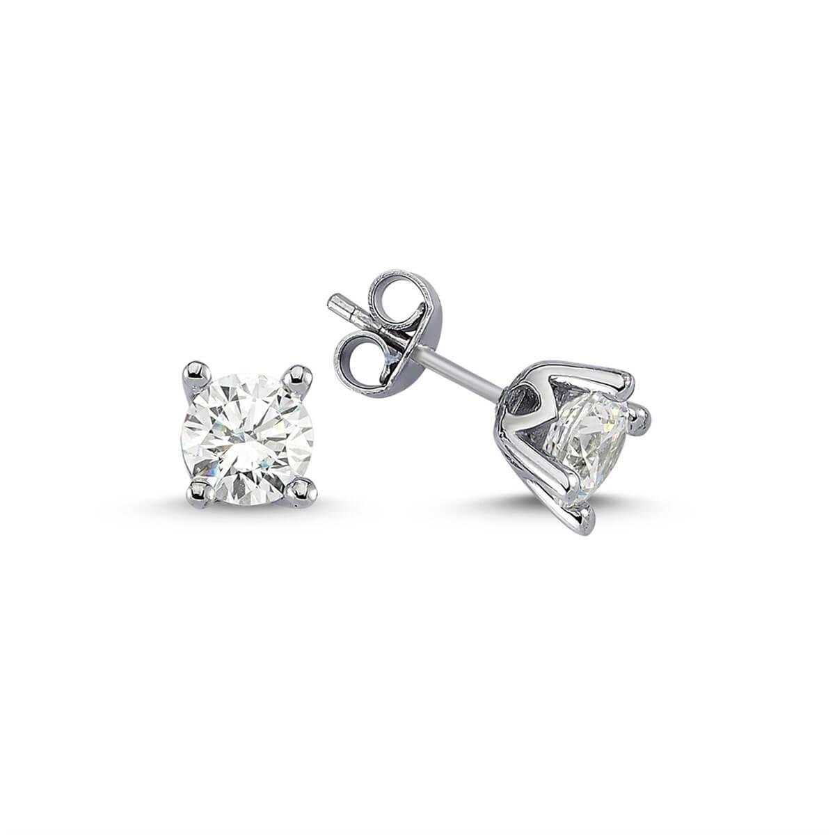 Tektaş Gümüş Swarovski Taşlı Küpe