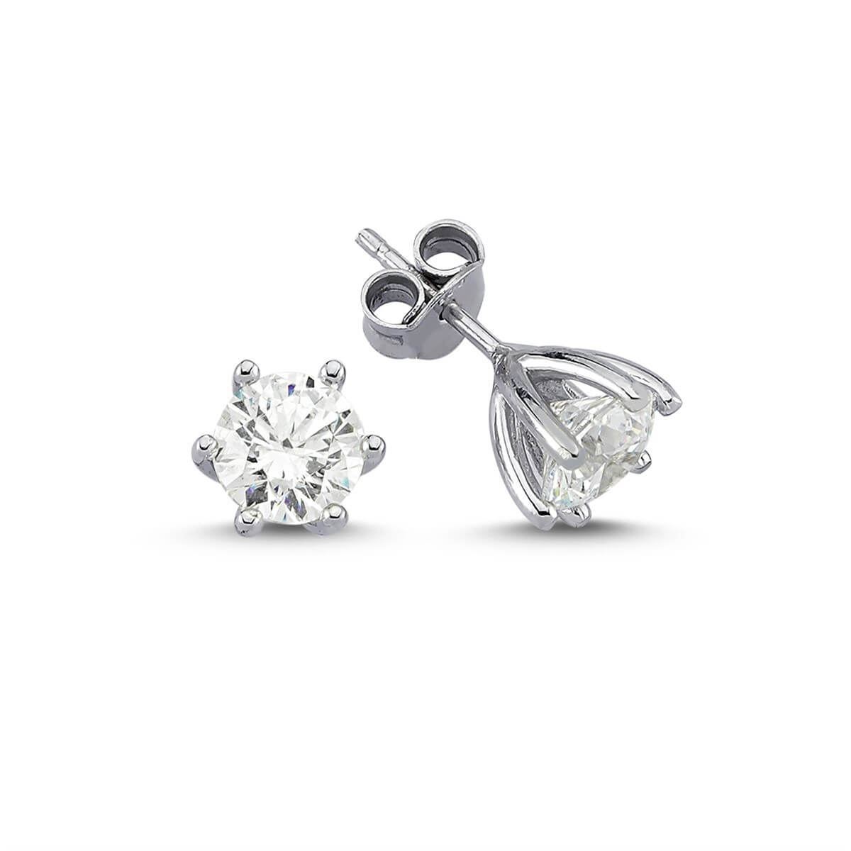 Tektaş Gümüş Swarovski Taşlı Küpe
