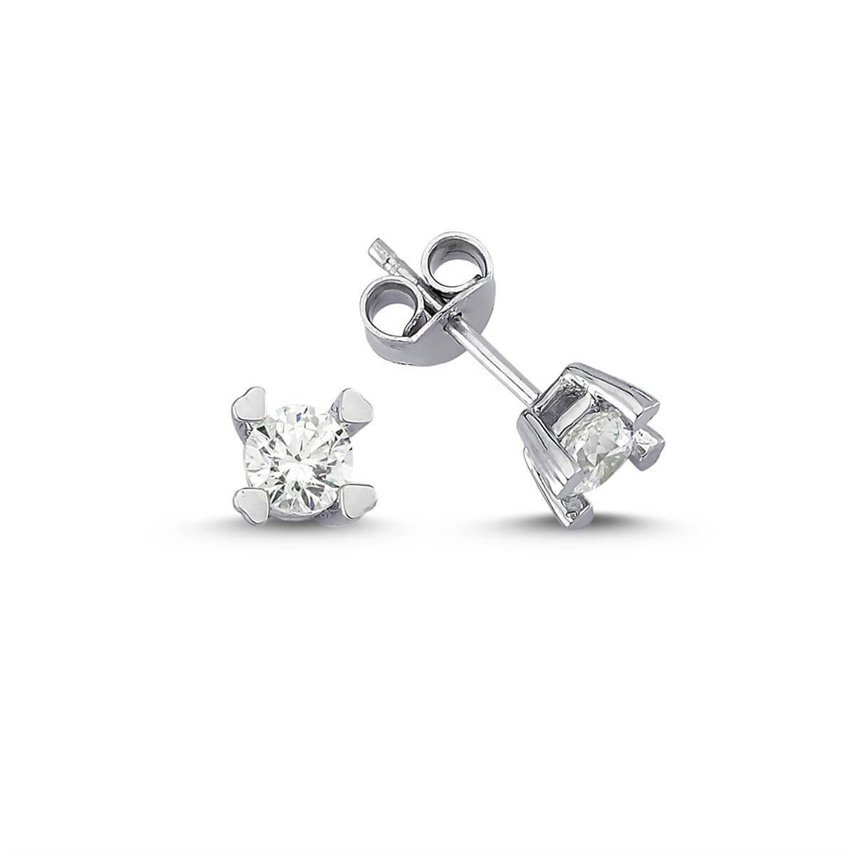 Tektaş Gümüş Swarovski Taşlı Küpe