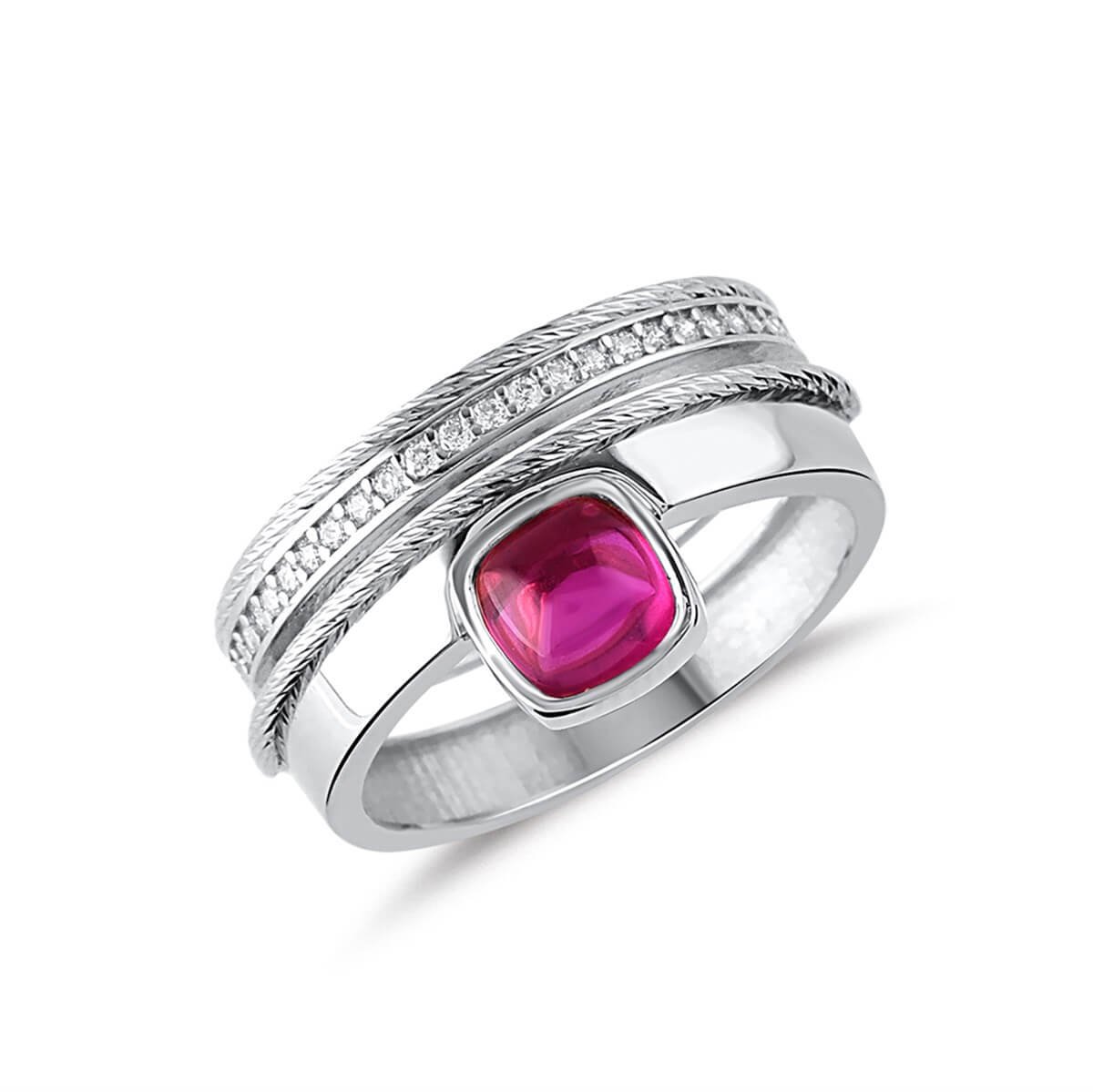 Tektaş Kenar Taşlı Gümüş Yüzük