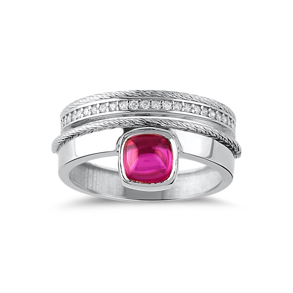 Tektaş Kenar Taşlı Gümüş Yüzük