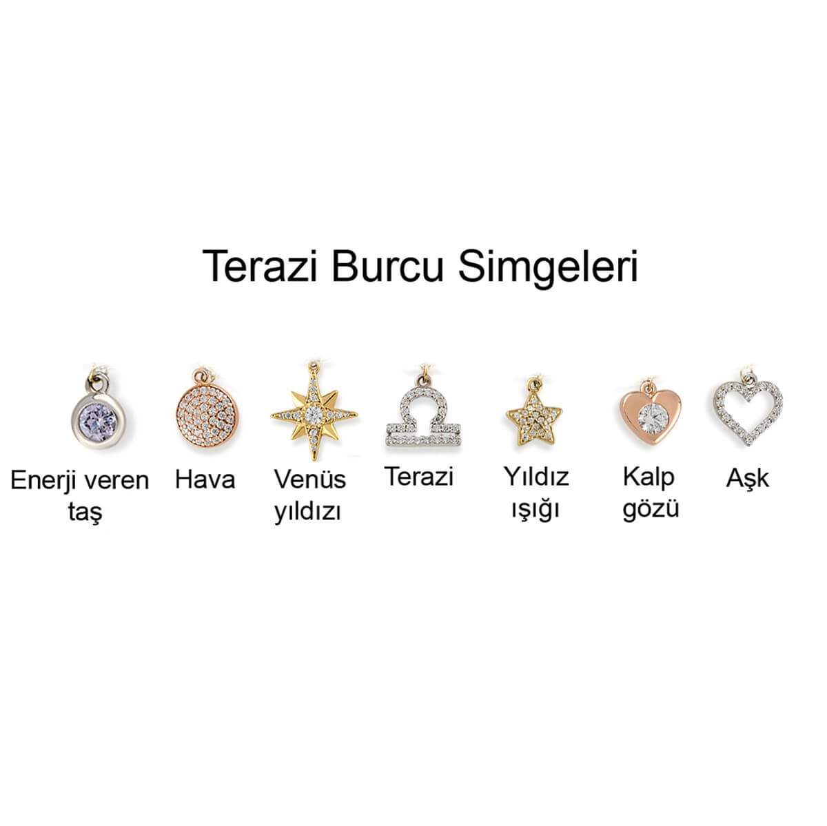 Terazi Burcu Gümüş Yıldız Haritası Seti