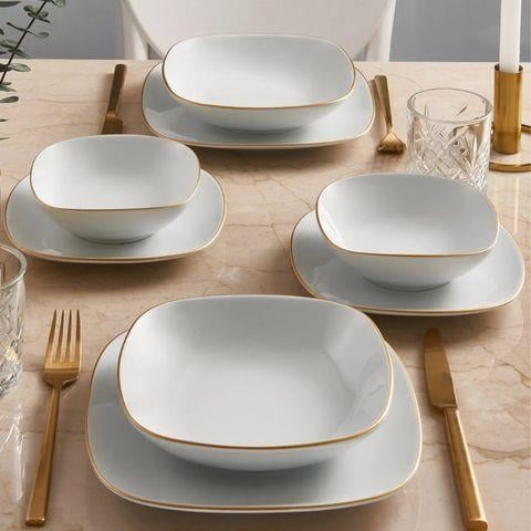 GR MİMOZA YEMEK TAKIMI 24 PARÇA GOLD FİLE (30GD)