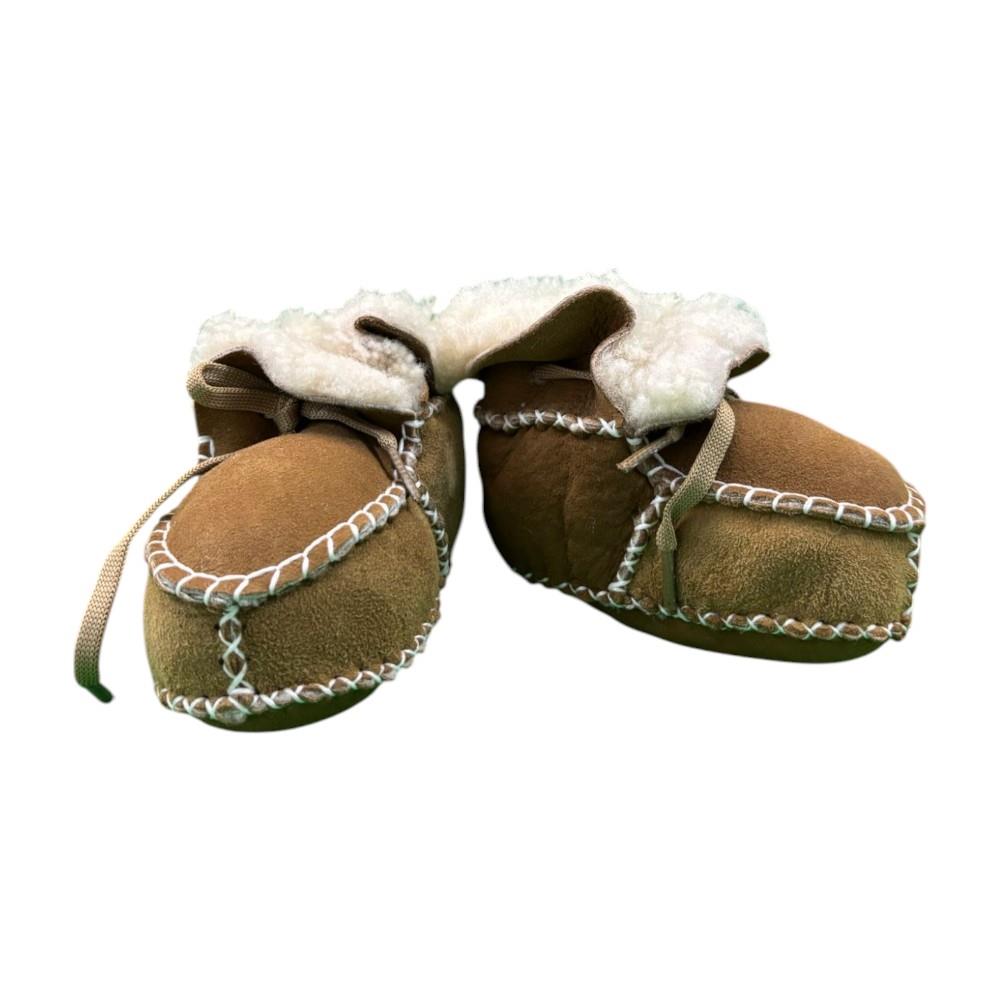 BEBESSİ 24-3134 PATİK DERİ BAĞCIKLI PELUŞ