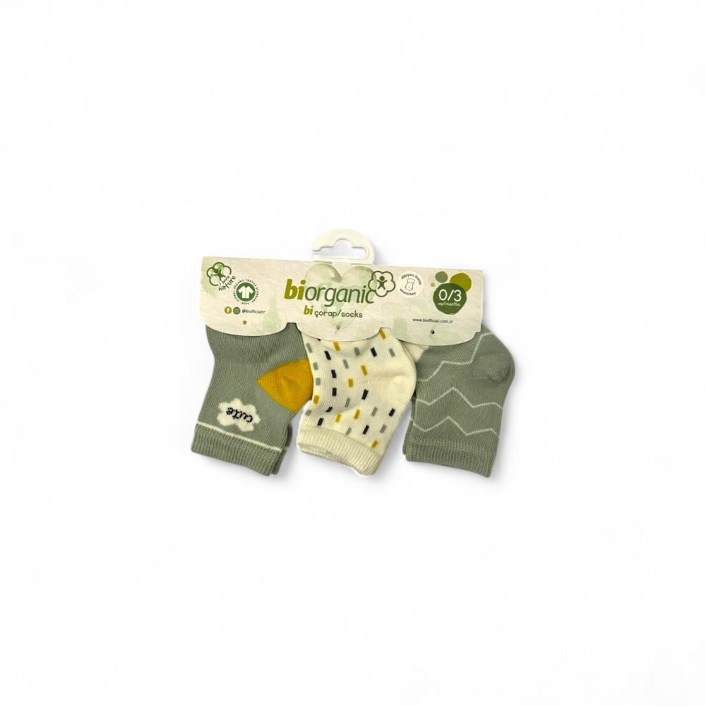 BİORGANİC 68448 ÇORAP SOKET 3LÜ CUTE-ÇİZGİ 0-3A