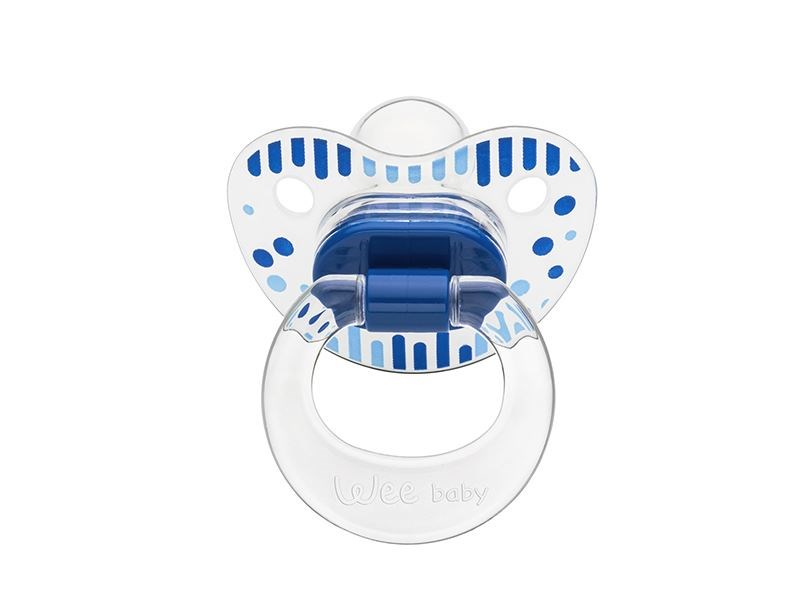 Wee Baby 837 Silikon Damaklı Şeffaf Desenli Emzik. No:2