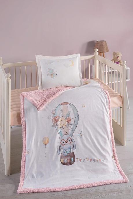 KANZ BATTANİYE SETİ POLAR 3 PARÇA RABİT PEMBE 