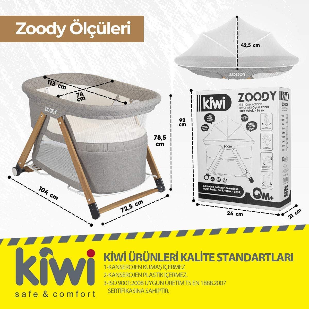 KİWİ OYUN PARKI AHŞAP ZOODY GRİ 