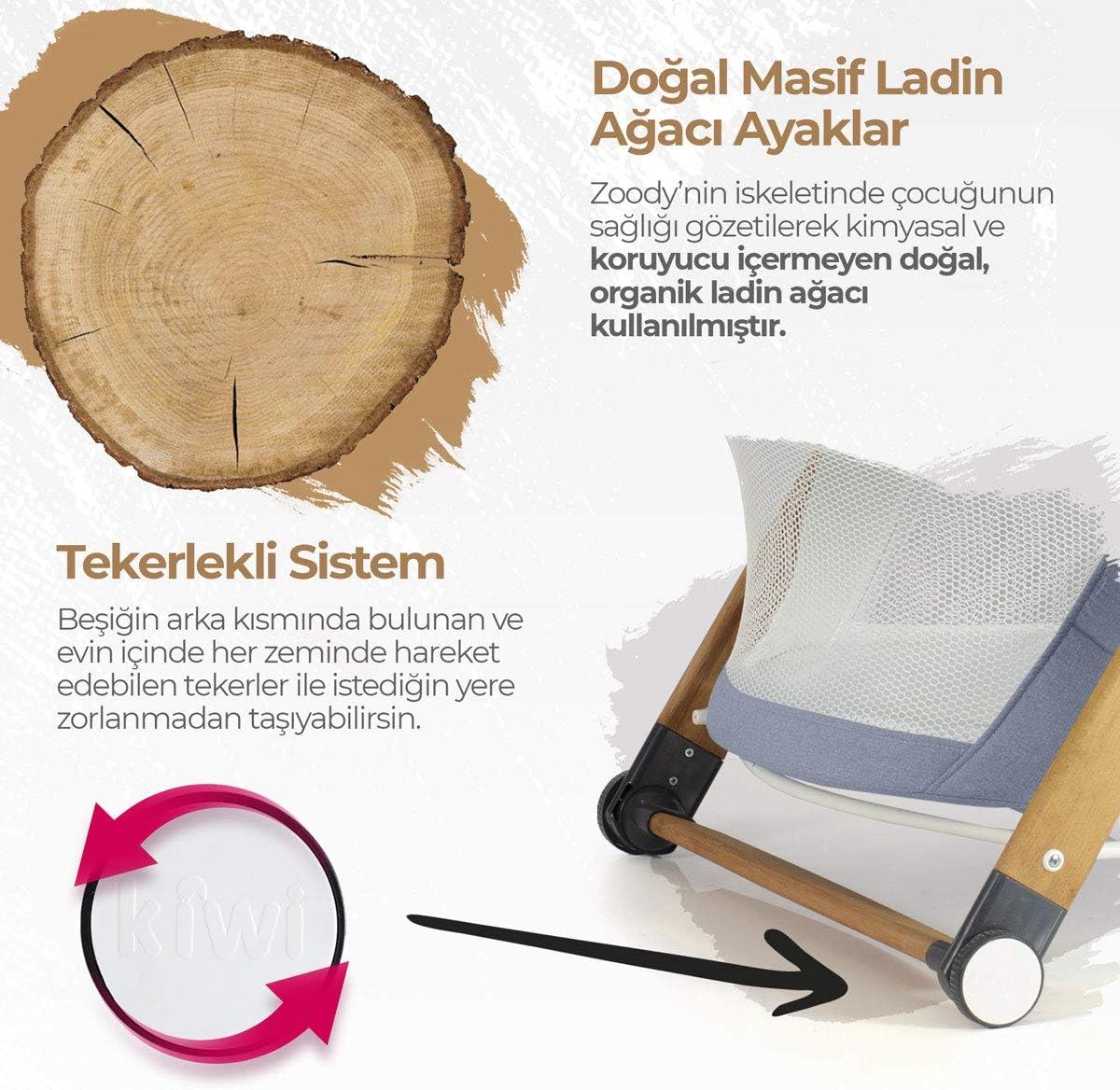 KİWİ OYUN PARKI AHŞAP ZOODY GRİ 