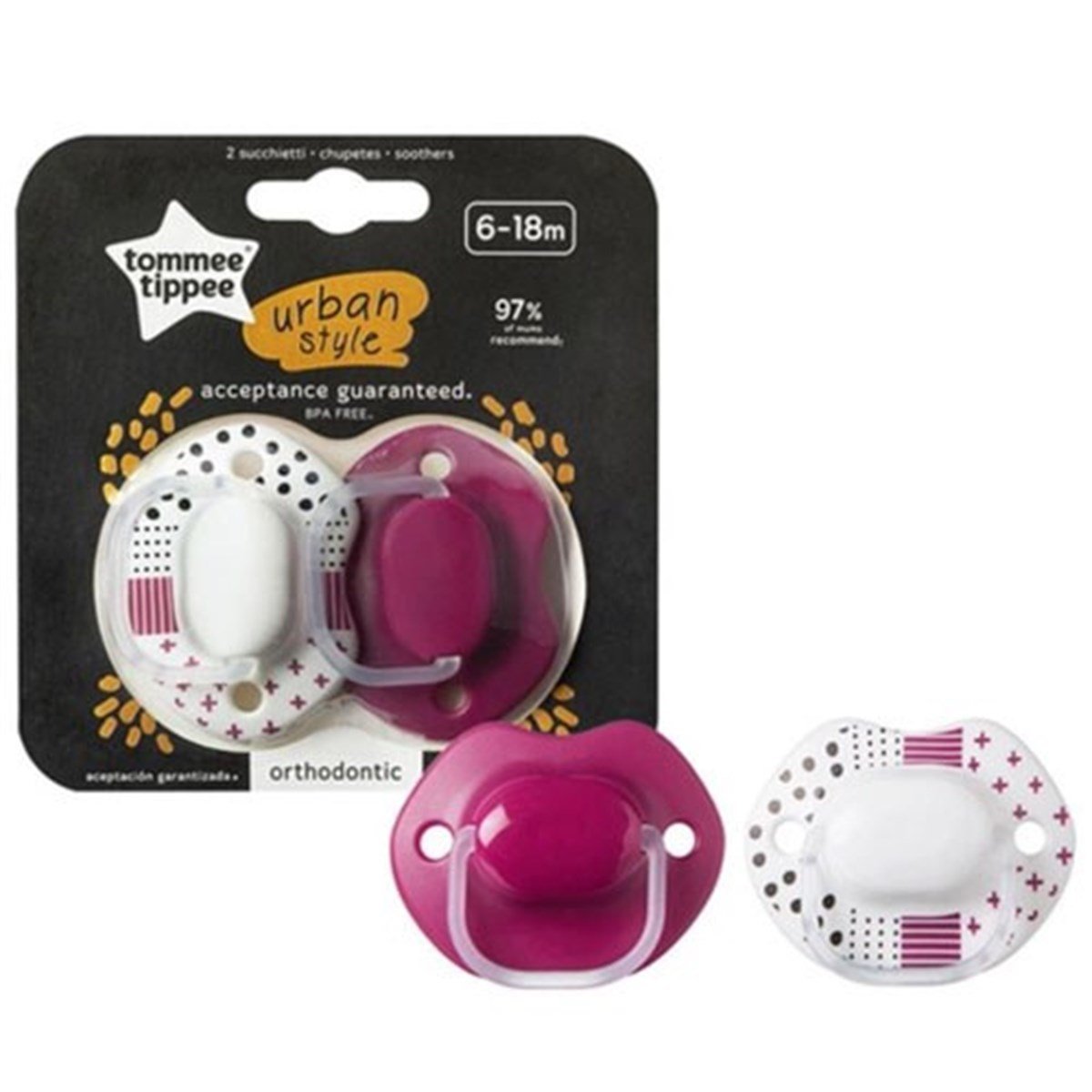TOMMEE TİPPEE 43341965 EMZİK 2Lİ URBAN STYLE 6-18AY KIZ