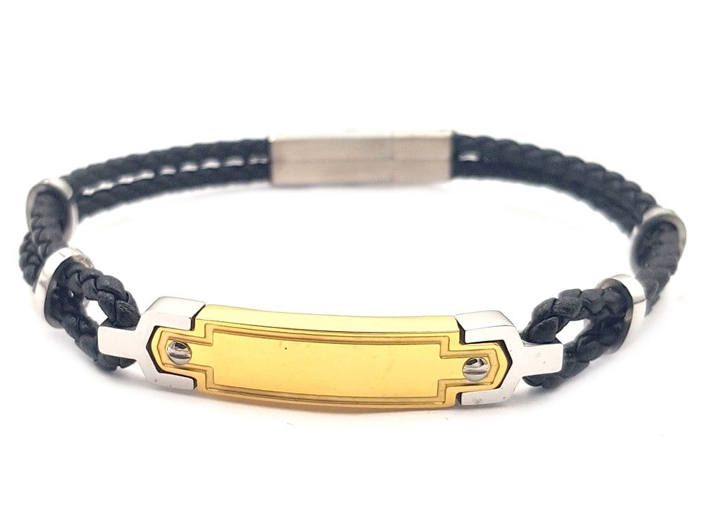 ​​Welch Çelik Erkek Deri Bileklik