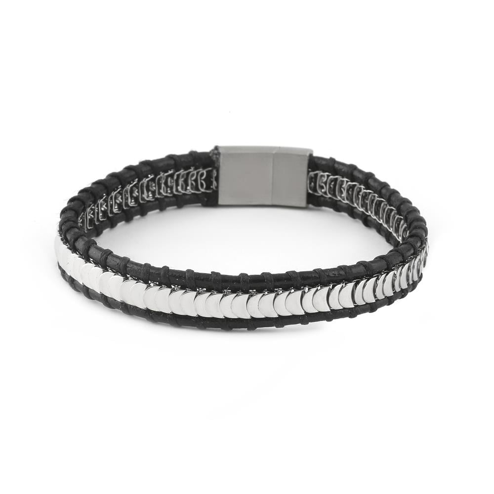 ​​Welch Erkek Çelik Deri Bileklik