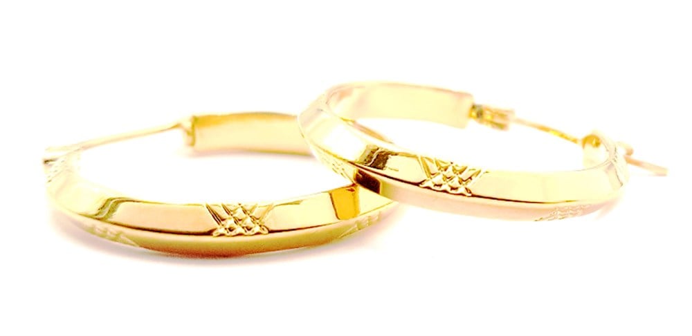 Welch Gold Steel Hoop Earrings