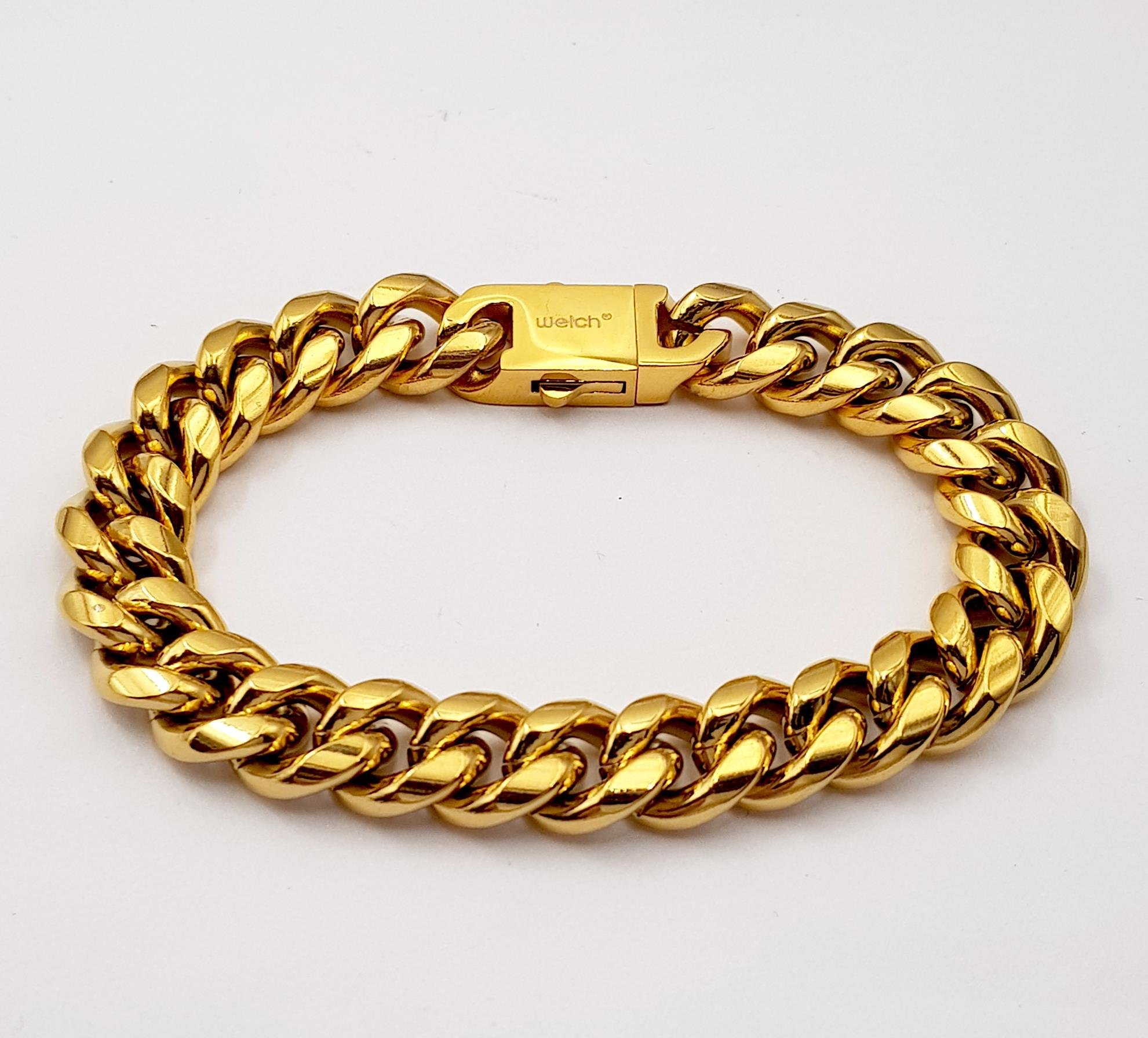 ​​Welch Gold Çelik Zincir Taşlı Bileklik