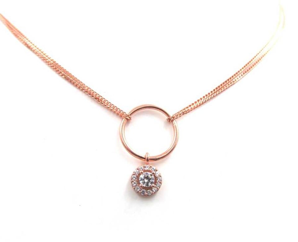 ​​Welch Taşlı Gümüş Choker kolye