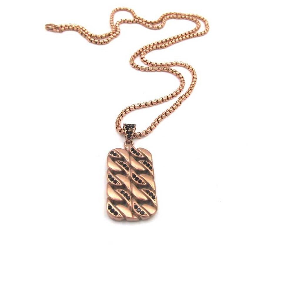 ​​Welch Taşlı Unisex Çelik Kolye