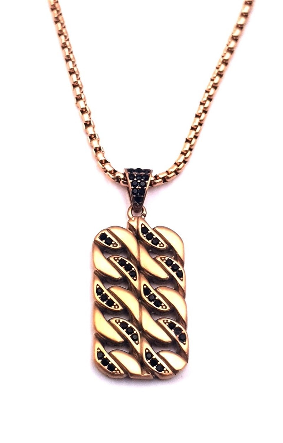 ​​Welch Taşlı Unisex Çelik Kolye