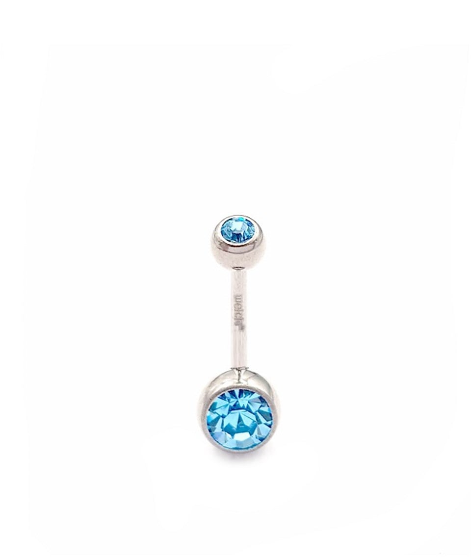 ​​Welch Titanyum Göbek Mavi Taşlı Piercing