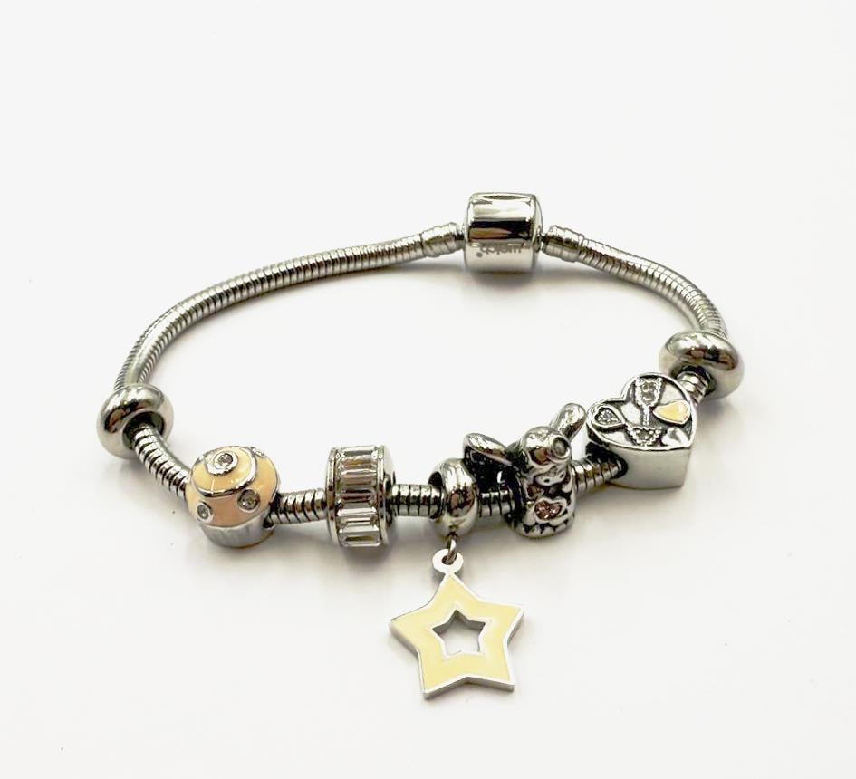 ​Welch Çelik  Yıldız Charm ve Melek Charm Bileklik
