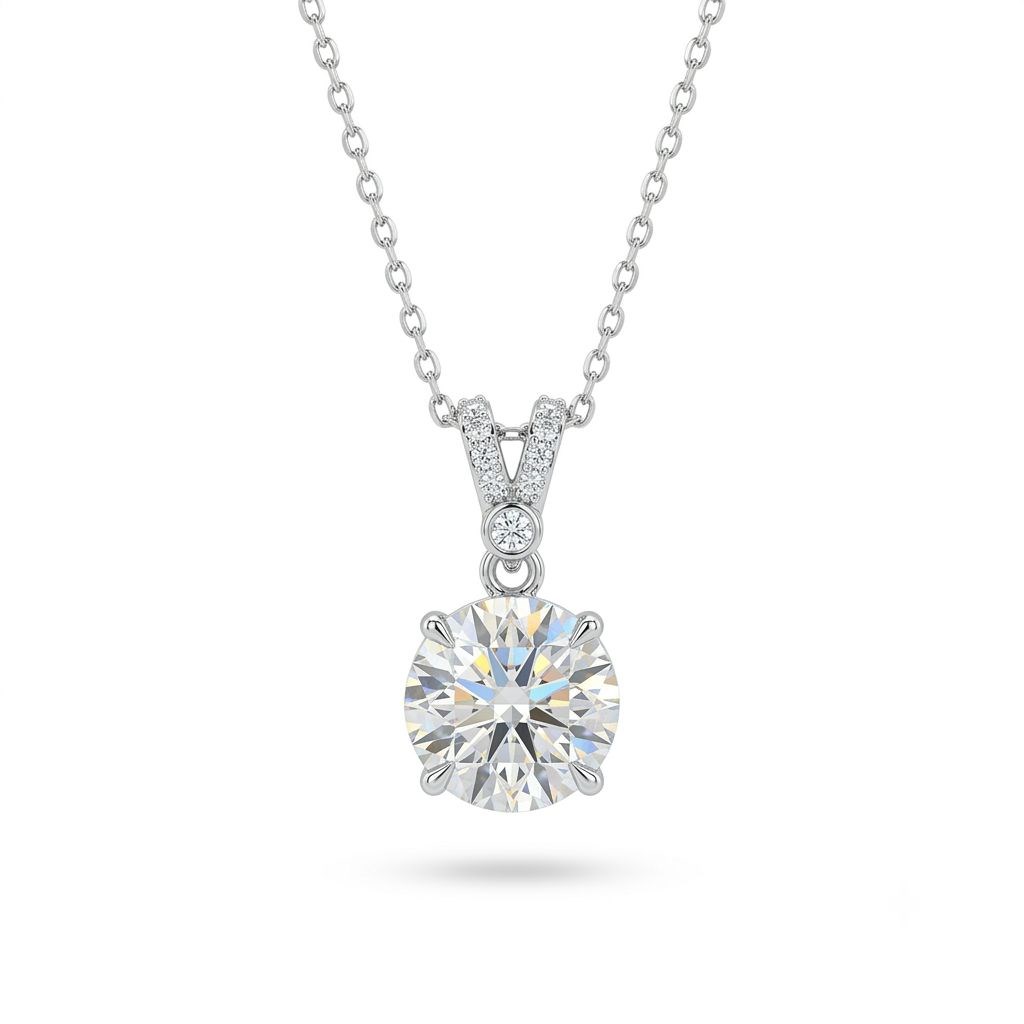 925 Ayar Gümüş 2 Karat Moissanite Taşlı Tektaş Kolye 925 Ayar Gümüş 2 Karat Moissanite Taşlı Tektaş Kolye | Welch 