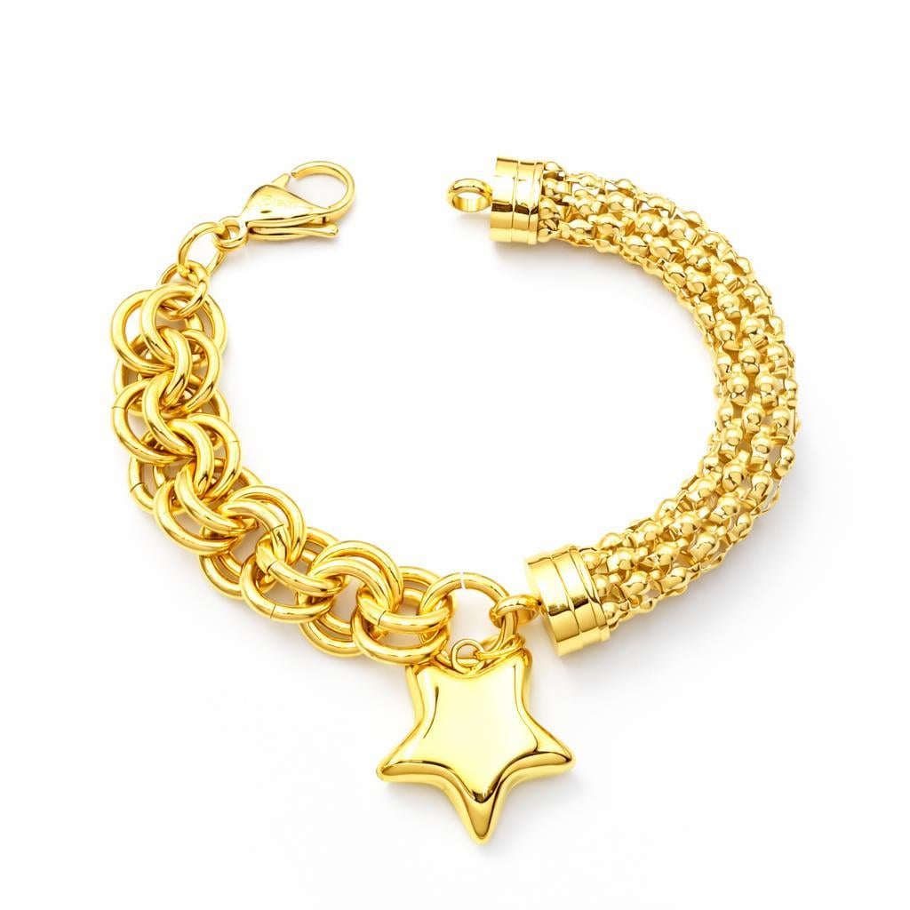 Welch Gold Çelik Yıldızlı Charm Bileklik Welch Gold Çelik Yıldızlı Charm Bileklik 