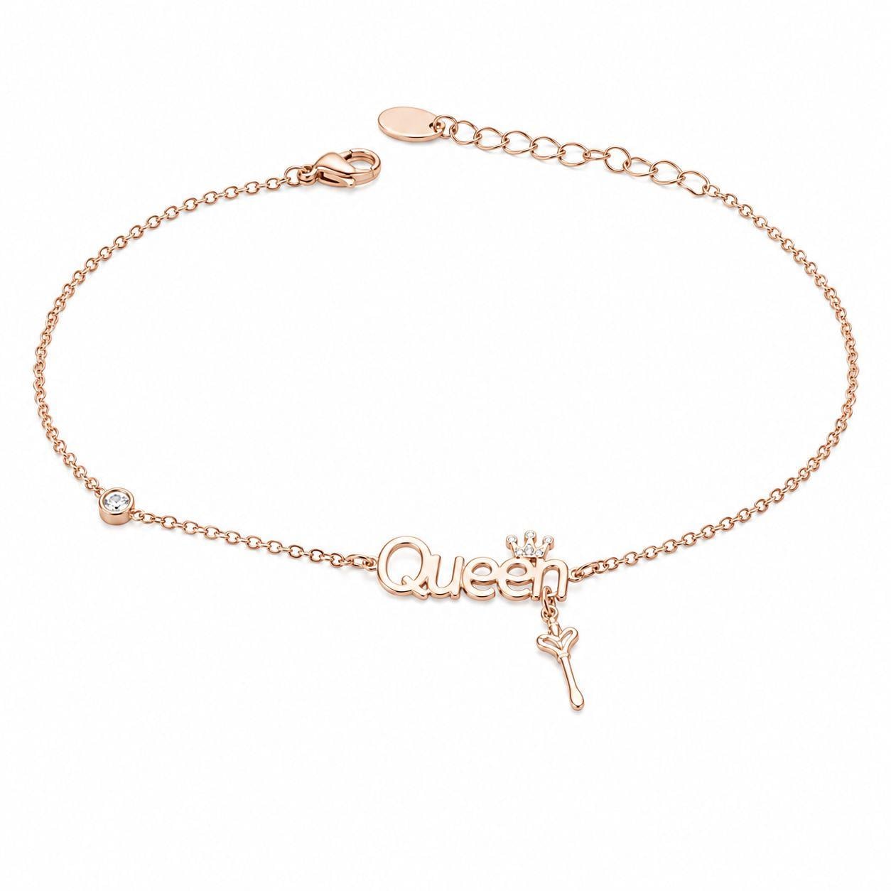 ​​ Welch Rose Çelik Queen Taç Halhal Çelik Kadın Kolye, Bileklik, Küpe , Yüzük, Halhal  ve Piercing Modelleri- WELCH 