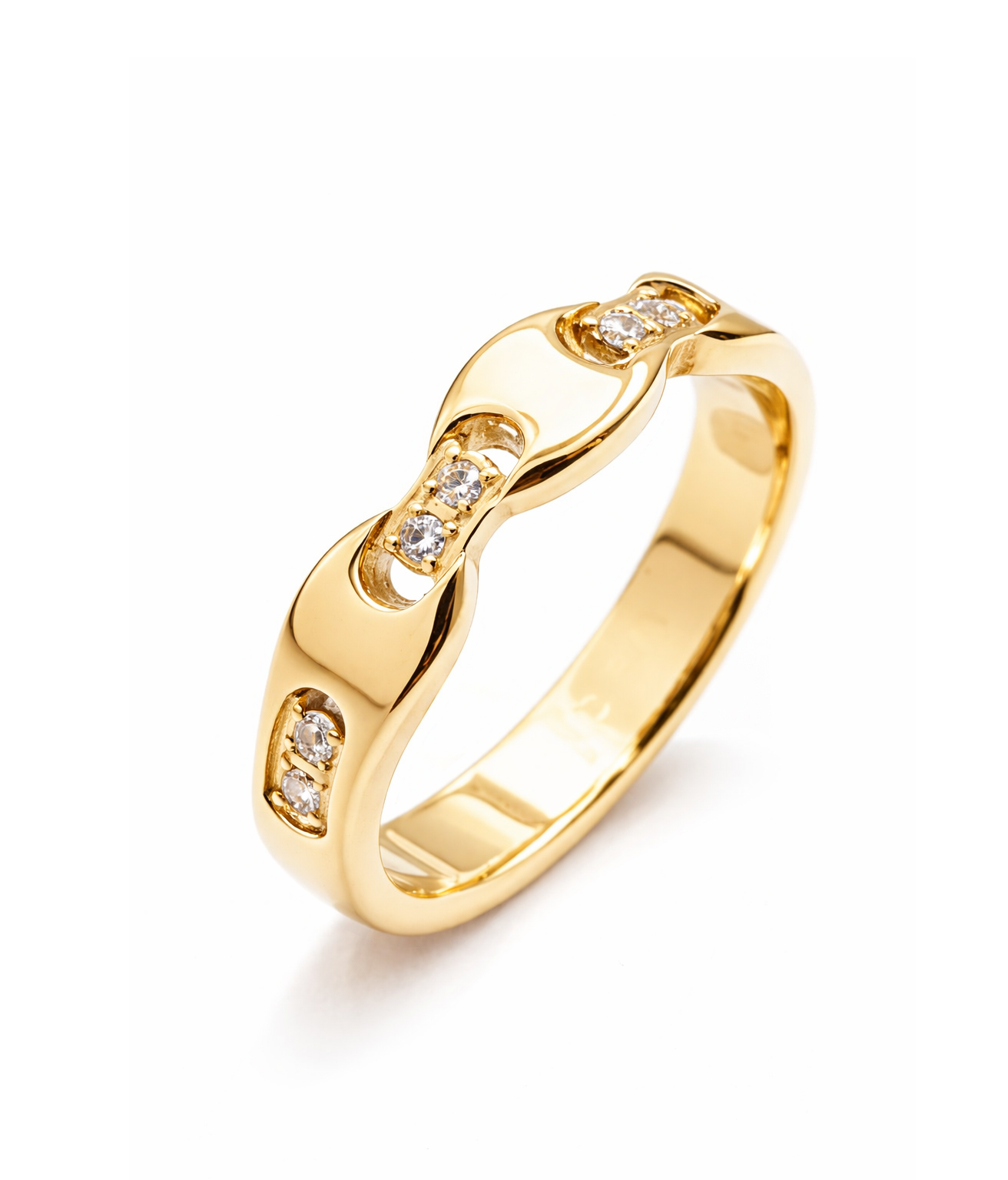 Welch Gold Taşlı Çelik Yüzük Çelik Kadın Kolye, Bileklik, Küpe , Yüzük, Halhal  ve Piercing Modelleri- WELCH 