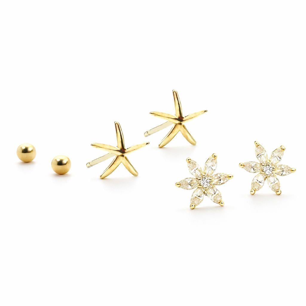 Welch Milano Kararmayan 925 Ayar Gümüş Kalpli Deniz Yıldızı Küpe Çelik Kadın Kolye, Bileklik, Küpe , Yüzük, Halhal  ve Piercing Modelleri- WELCH 