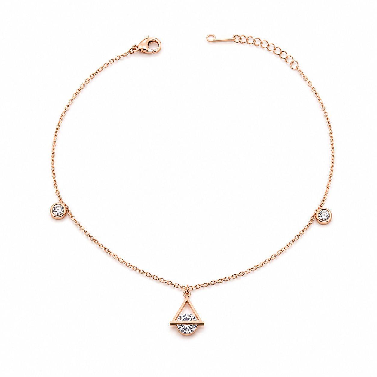 Welch Rose Steel Chain Triangle Anklet Welch Rose Steel Chain Triangle Anklet 