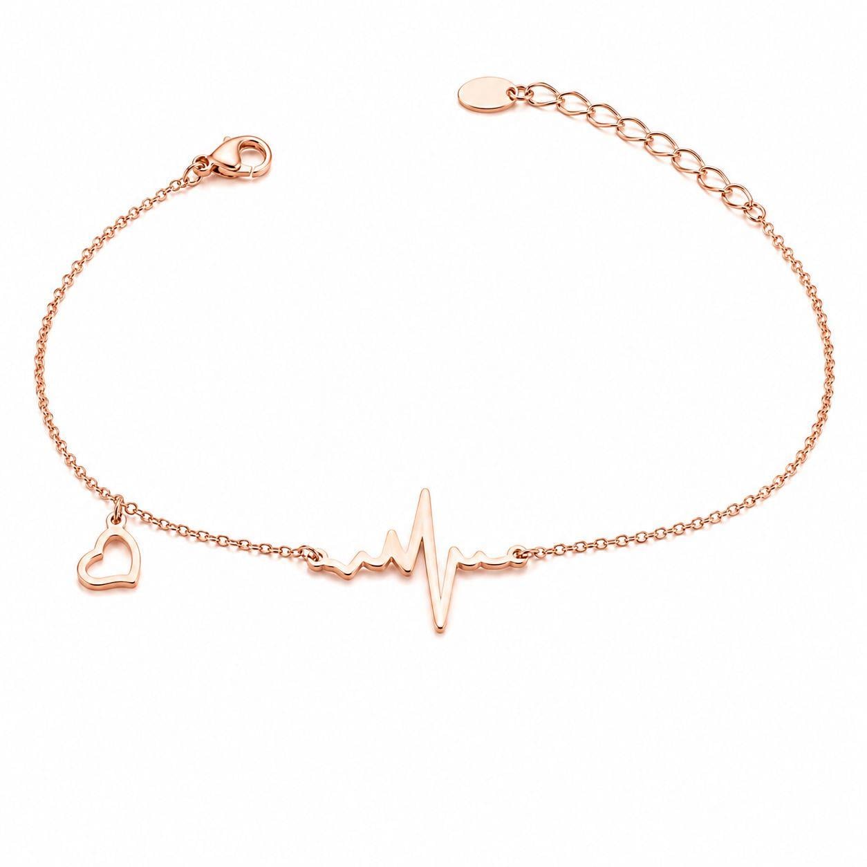 Welch Rose Çelik Kalp Ritmi Halhal Çelik Kadın Kolye, Bileklik, Küpe , Yüzük, Halhal  ve Piercing Modelleri- WELCH 