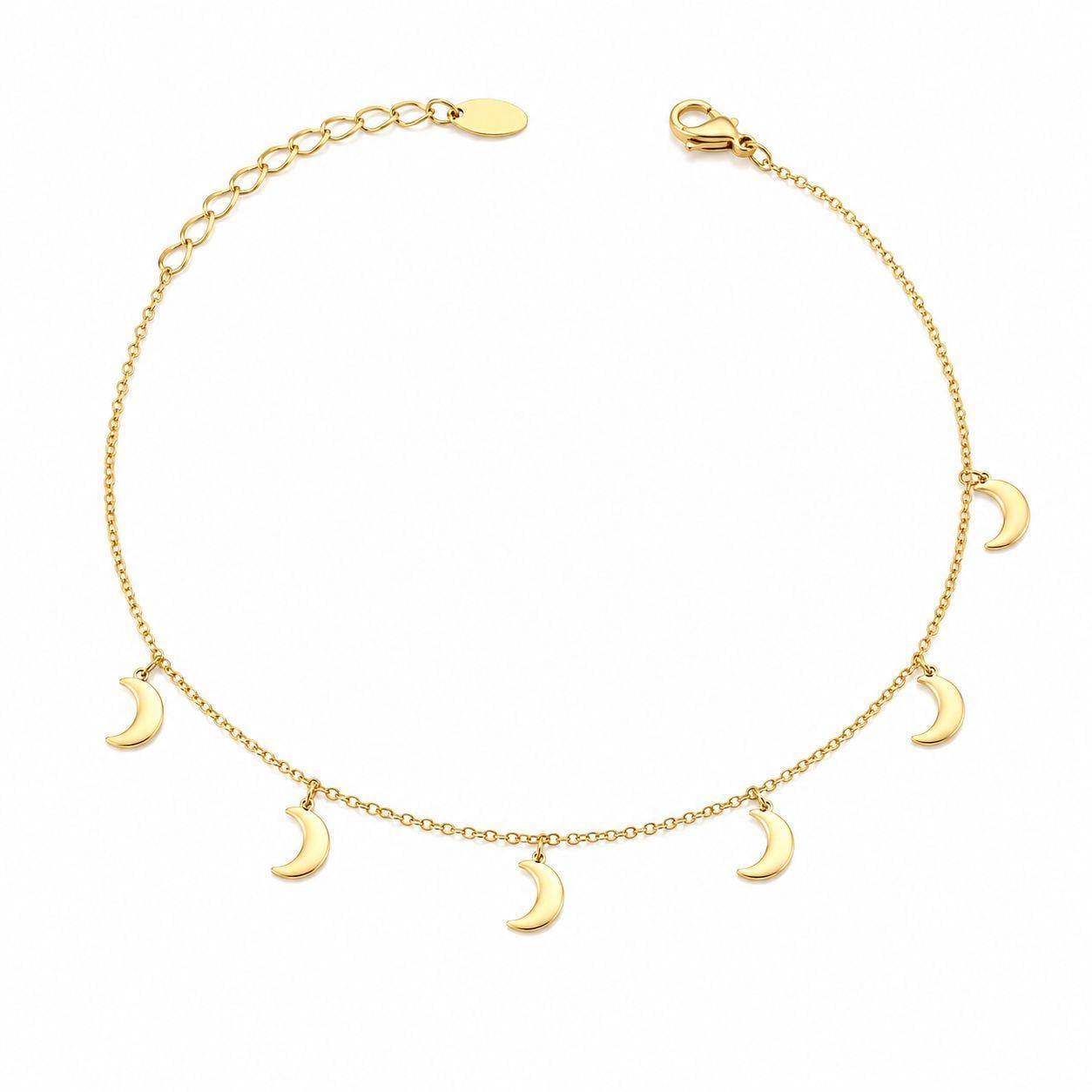 Welch Gold Çelik Ay Halhal Çelik Kadın Kolye, Bileklik, Küpe , Yüzük, Halhal  ve Piercing Modelleri- WELCH 