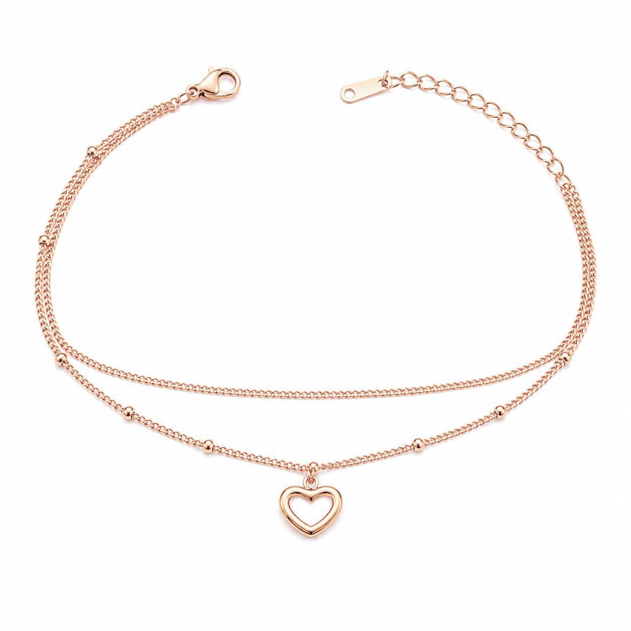 Welch Rose Steel Heart Anklet Welch Rose Steel Heart Anklet 