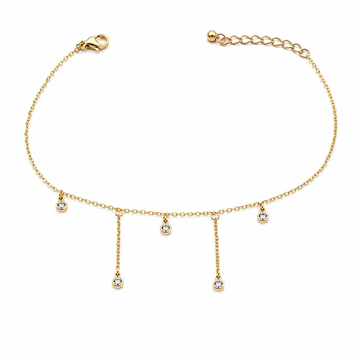 Welch Gold Çelik Taşlı Halhal Çelik Kadın Kolye, Bileklik, Küpe , Yüzük, Halhal  ve Piercing Modelleri- WELCH 